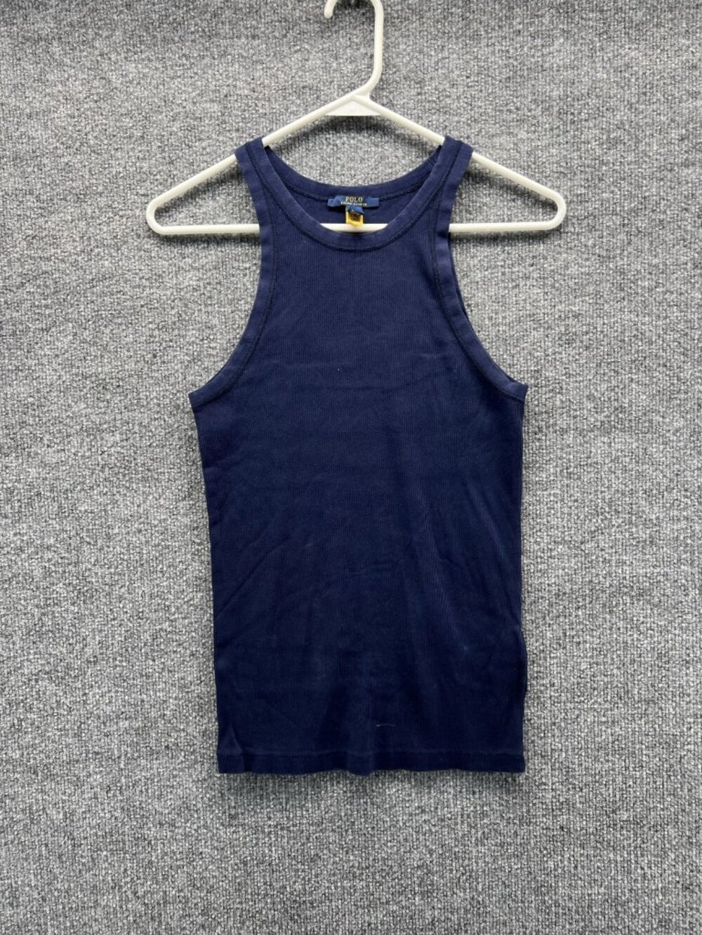 Polo Ralph Lauren Tank Top Men Medium Blue Ribbed Sleeveless Undershirt Cotton